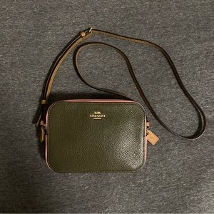 COPY - Coach Mini Camera Colorblock Crossbody Bag Green and Pink